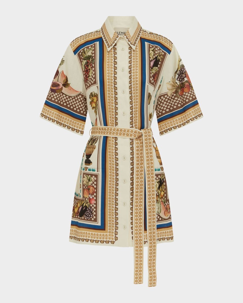 Mercado Linen Mini Shirtdress